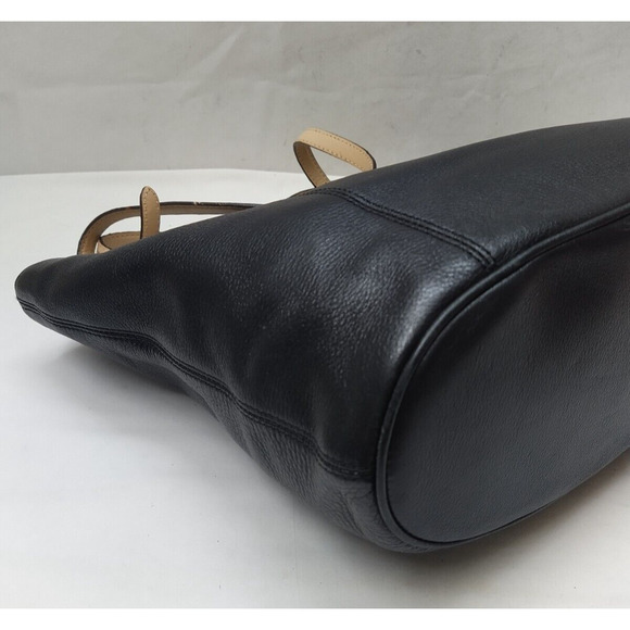 Michael Kors Jet Set Black Soft Leather Double Handles Tote Shoulder Bag - Picture 9 of 16